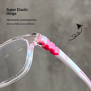 Montatura per <span class=keywords><strong>Occhiali</strong></span> <span class=keywords><strong>da</strong></span> <span class=keywords><strong>Vista</strong></span> Ultra-leggera TR per Studenti e Bambini CZ1022, Stile Punk Quadrato per Ragazzi e Ragazze, Lenti AC, Nasello in Silicone Morbido - Product Image 4