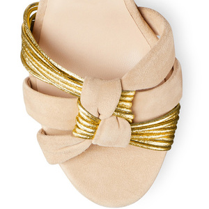 Large Size 46 <b>Open</b> <b>Toe</b> High Chunky <b>Heels</b> Women Mixed Colors Knotted Sandals Thick <b>Platform</b> Women's Summer Suede Pumps - Product Image 6