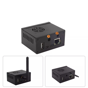 เคสป้องกันโลหะสำหรับ Orange Pi Zero 2 รุ่น A_OPIZero2Case_02 พร้อมระบบระบายความร้อนคู่ ช่องใส่เสาอากาศภายนอก อุปกรณ์เสริม SBC จากโรงงาน - Product Image 2