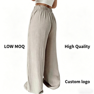 Custom Logo Women Kimono Cardigan <b>Set</b> Resort Wear and Two Piece <b>Set</b> Textured Wide Leg Pants Casual Summer Loungewear Women - Product Image 3