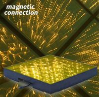 Plancher de danse personnalisé 60x60 en verre cuivré monocouleur avec connexion filaire, miroir doré 3D à motif damier pour bars, mariages et boîtes de nuit