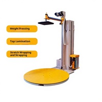 Machine d'emballage de palettes TP1650 entièrement automatique avec moteur de pressage supérieur, capacité de 550 kg, dimensions d'emballage extensible à chargement par le haut