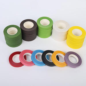 Rubans <span class=keywords><strong>de</strong></span> <span class=keywords><strong>papier</strong></span> personnalisés faits à la main pour l'art floral, fleurs vertes DIY pour fêtes - Product Image 4