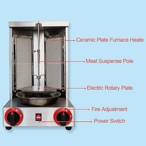 OT25 profesyonel Shawarma gaz 2 brülör ile ızgara makinesi propan döner kebap dikey Broiler - Product Image 4