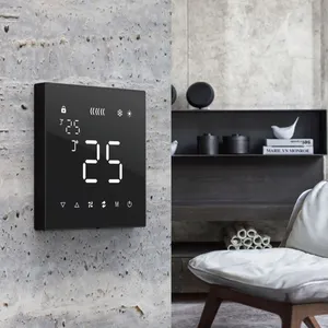 Modern Design HVAC System Digital Screen Thermostat Adjusting Smart Home Wall KNX Switch For Temperature Controlling