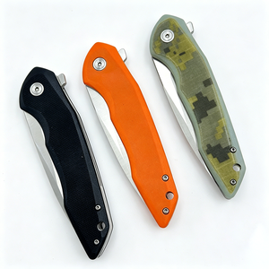 Cuchillo de Bolsillo Plegable con Mango G10 Naranja y Negro, Hoja D2, para Camping y Senderismo al Aire Libre, Venta al Por Mayor de Fábrica - Product Image 2