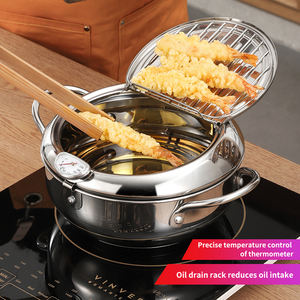 Vente chaude En Acier Inoxydable 201/304 <span class=keywords><strong>Friteuse</strong></span> Filtre De Contrôle De Température Gadget De Cuisine Pot D'huile Ménage Mini <span class=keywords><strong>Friteuse</strong></span> - Product Image 2