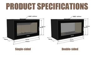 Poêle à bois double face avec brûleur puissant pour le chauffage des espaces domestiques et l'utilisation de bois véritable, 12 kW - Product Image 6