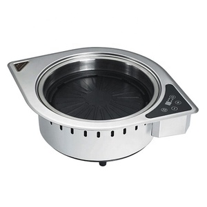 Barbecue électrique d'intérieur coréen 2000w 220v, chauffage infrarouge rond sans fumée, Barbecue électrique d'intérieur pour <span class=keywords><strong>Restaurant</strong></span> - Product Image 2