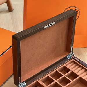 Portable Walnut Wood Multifunctional Jewelry Box Necklace Earring Accessories Storage Earring <b>Ring</b> Box - Product Image 3