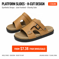 Chanclas Personalizadas OEM para Hombre, Suela Gruesa, Punta Abierta, Color Sólido, Sandalias Casuales de Verano para Playa, Interior y Exterior, Talla Grande, Fábrica China