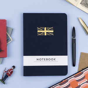 Laxon màu xanh hải quân vải máy tính xách tay với lá vàng lá cờ Anh bìa cứng Tạp Chí cổ điển A5 túi kích thước văn phòng phẩm - Product Image 2