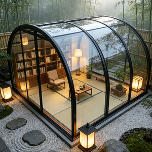 Véranda en verre trempé stratifié en aluminium multi-usages, configuration flexible personnalisable, <span class=keywords><strong>villa</strong></span> résidentielle extérieure - Product Image 1