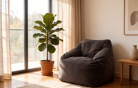 Sillón Puff Triangular de Tela Oxford 420D con Material de Olefina