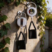 Porte-briquet rétractable en cuir noir avec boucle extensible, personnalisable, vente en gros