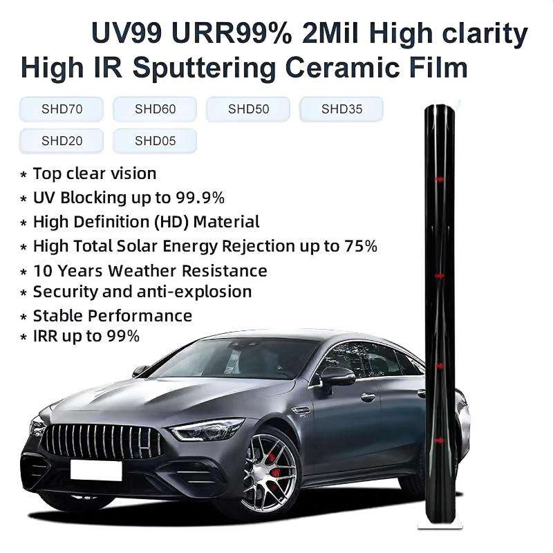 SHD UV99 URR99% 2Mil Haute clarté Haute IR Céramique de pulvérisation