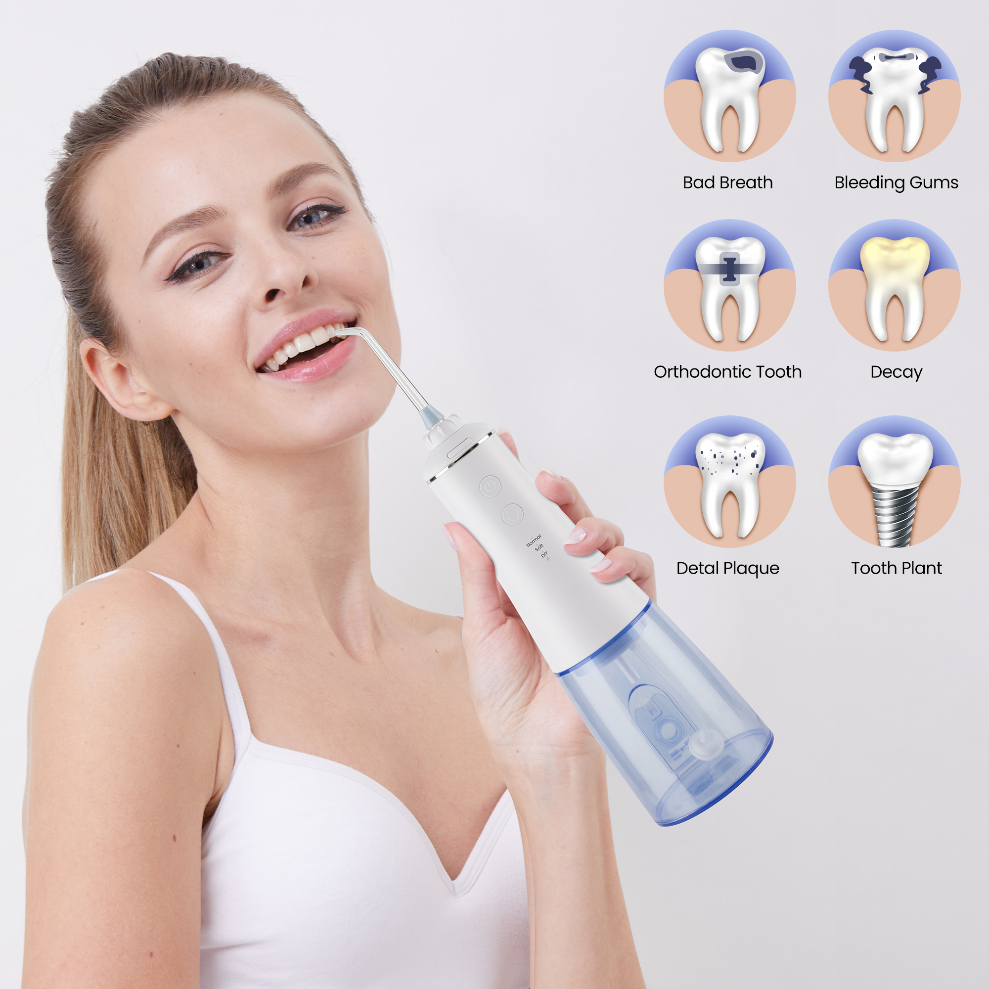 new water flosser oem dental irrigator cordless water flosser with specical apperance and 350ML big water tank