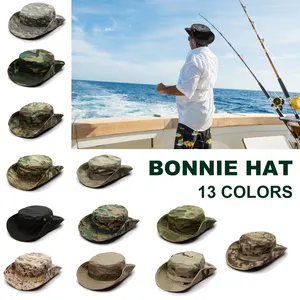 Wholesale bucket hat 60cm-Camouflage Tactical Cap Military Boonie Hat US Army Caps Camo Men Outdoor Sports Sun Bucket Cap Fishing Hiking Hunting Hats 60CM