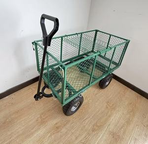 Chariot de jardin extérieur en treillis d'acier personnalisable OEM chariot à main à quatre roues pour outils de jardinage - Product Image 3