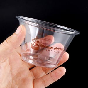 Gobelets à thé Boba 93 mm en PET transparent jetables, capacité 10oz/12oz/350ml, fond plat, avec couvercle et manchon pour paille, pour boissons froides - Product Image 4