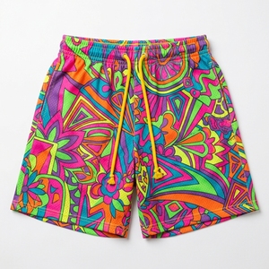 Shorts personnalisés avec impression graphique en maille pour hommes, impression par sublimation sur toute la surface, streetwear Y2K, vintage, shorts de basket-ball pour hommes - Product Image 1