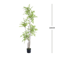 Plante artificielle en plastique Nandina Domestica en pot, décoration intérieure pour la maison, le bureau, le jardin, faux arbres, plantes artificielles
