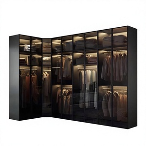 <span class=keywords><strong>Armoire</strong></span> de chambre à coucher moderne de luxe sur mesure, design en forme de L ou en U, grande capacité de rangement, <span class=keywords><strong>armoire</strong></span> en verre - Product Image 2