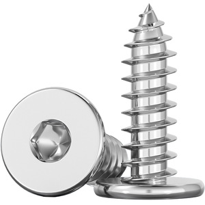 304 Stainless Steel Flat Head Hex Socket Self Tapping Screw Metric Grade 316 For Metal Communication Equipment - Product Image 1