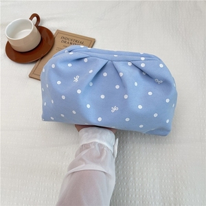 Multi Colors Polka Dot PU Handbag Women Ruched Pleated Frame Clutch Cute Bow Pattern <b>Evening</b> <b>Bag</b> - Product Image 4