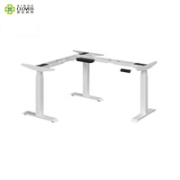 Bureau électrique à pied réglable en L, table réglable, hauteur, bureau
