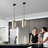 Suspension nordique moderne Loft en verre Lustre Luminaire décoratif industriel Luminaires pour cuisine Restaurant Île