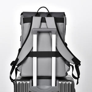 Sac à dos pour ordinateur portable de sport unisexe tendance, imperméable, à motif géométrique, en cuir PU, avec USB, antivol, pour les voyages d'affaires - Product Image 3