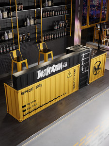 Meja Kasir Bar, Meja Kasir Gymnasium, Kontainer Komersial, Besi Industri, Meja Resepsionis, Rak Lantai - Product Image 4