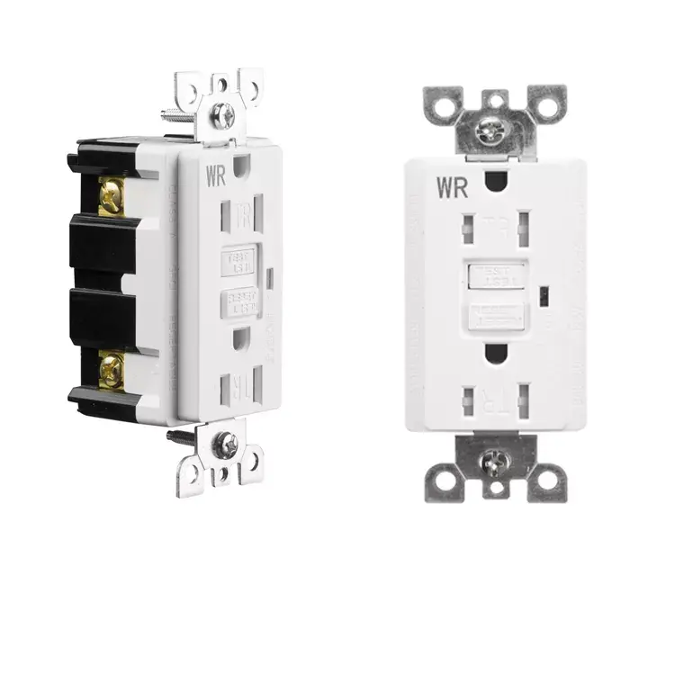 15A 125V UL GFCI Wall Outlet, Weather Resistant Smartlock Ground Fault ป้องกัน GFCI ปลั๊กพร้อมไฟแสดงสถานะ