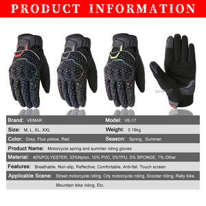 <span class=keywords><strong>Gants</strong></span> de moto printemps-été pour hommes et femmes, coque de protection en TPU, anti-chute, équipement toutes saisons pour motocyclistes - Product Image 3