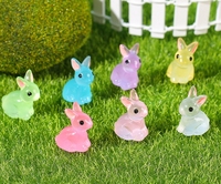 3D mignon paysage jardin dessin animé Miniature chien résine animaux figurines rougeoyant Fluorescent lumineux cadeau de noël artisanat pour les enfants