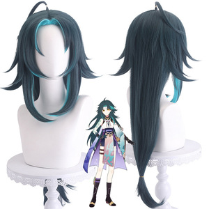 La perruque originale Xiao Cosplay du Dieu Liyue, Gardien des Immortels <span class=keywords><strong>Yasha</strong></span>, avec un coloris spécial et une technique inversée - Product Image 1