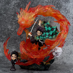 Figurine d'anime Demon <span class=keywords><strong>Slayer</strong></span> en PVC de haute qualité en gros, jouet de dessin animé, Dieu de la lumière, Kamado Tanjirou qui crache du feu, 30 cm - Product Image 2