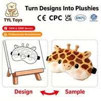 Masque pour les yeux en peluche animale, coton PP doux, girafe, grenouille, cochon, personnalisé pour les enfants, aide au sommeil, voyage, repos, OEM