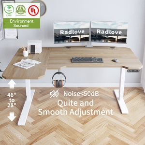 L Shaped Electric Standing Desk Adjustable Height Corner <b>Office</b> Desk With Side <b>Table</b> for Home <b>Office</b> Gaming - Product Image 5