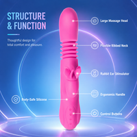 Wiederaufladbarer Rabbit Wand Massager mit weichem Silikonmaterial, 10 Vibrationsmodi, Private Label Lieferant