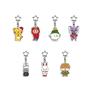 Spot Christmas Five-Pointed Star Plastic UV Printed Cartoon Image Key Chain Schoolbag Pendant Gift Souvenir - Product Image 3