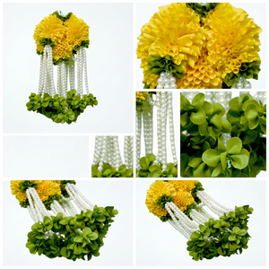 Guirnalda de flores artificiales con perlas AFF-Garland-5.3 Precio Rs.1300/10 piezas {Diferentes colores disponibles} - Product Image 6