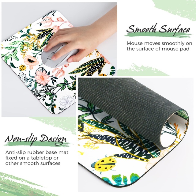 Ergonomic Keyboard Wrist Rest Custom Mouse Pad Flower Motif Mouse Pad Gaming Mouse Pad PC Desk Mat Gamer Custom for Office Home