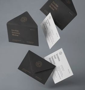 Luxury Black Matte <b>Envelope</b> logo Gloss <b>A5</b> Gift Card <b>Envelope</b> Cutting Die - Product Image 4