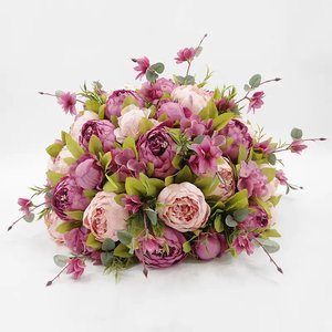 Arreglo de Peonías de Seda Rosa, Bola de Flores Artificiales Ecológicas, Hechas a Mano, Modernas y de Lujo, Personalizables para Bodas Grandes - Product Image 4