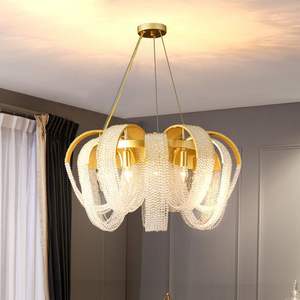 <span class=keywords><strong>Lustre</strong></span> à LED en cristal de luxe postmoderne pour salle à manger décor créatif avec petites lampes en maille - Product Image 5