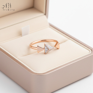 High Quality Wholesale Minimalist Elegant Fine Trendy <b>Ring</b> Jewelry Hand <b>Crafted</b> 18K Solid Rose Gold Real Natural Diamonds <b>Ring</b> - Product Image 1