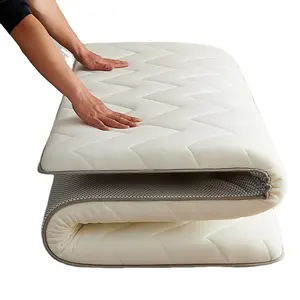 2021 new anti mite skin-friendly latex mattress 5.5cm white and grey easy storage mattress