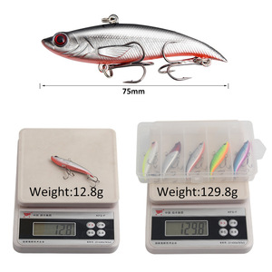 Leurre artificiel coulant Vibra Lure toutes profondeurs 7,5 cm 12,8 g, boîte de 5 couleurs, pour la pêche au bar XY 166 - Product Image 4